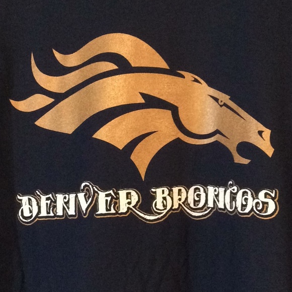 Delta Tops - Denver Bronco logo shirt, NWT, Adult Navy, Large